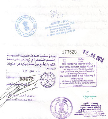 Saudi Embassy Attestation